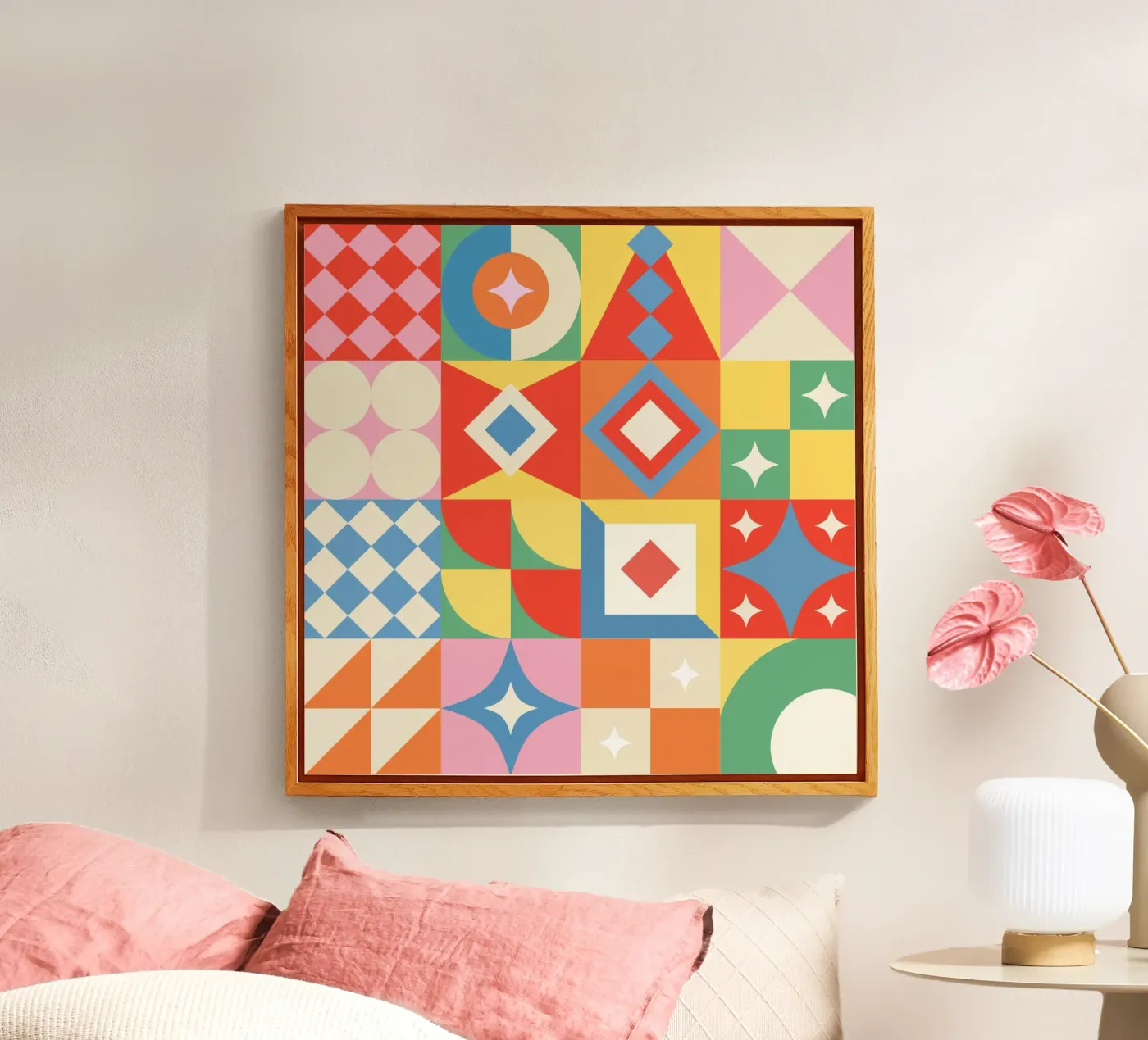 Geometric Patches 01 Acryl-Glas von Paigaam Studio