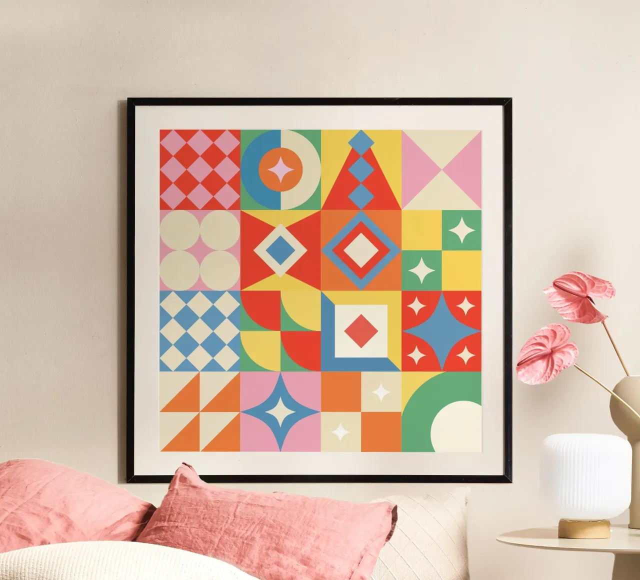 Patchs géométriques 01 poster de Paigaam Studio