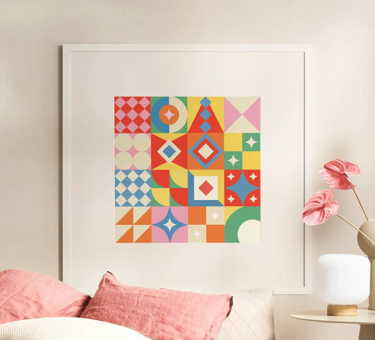 Patchs géométriques 01 poster de Paigaam Studio