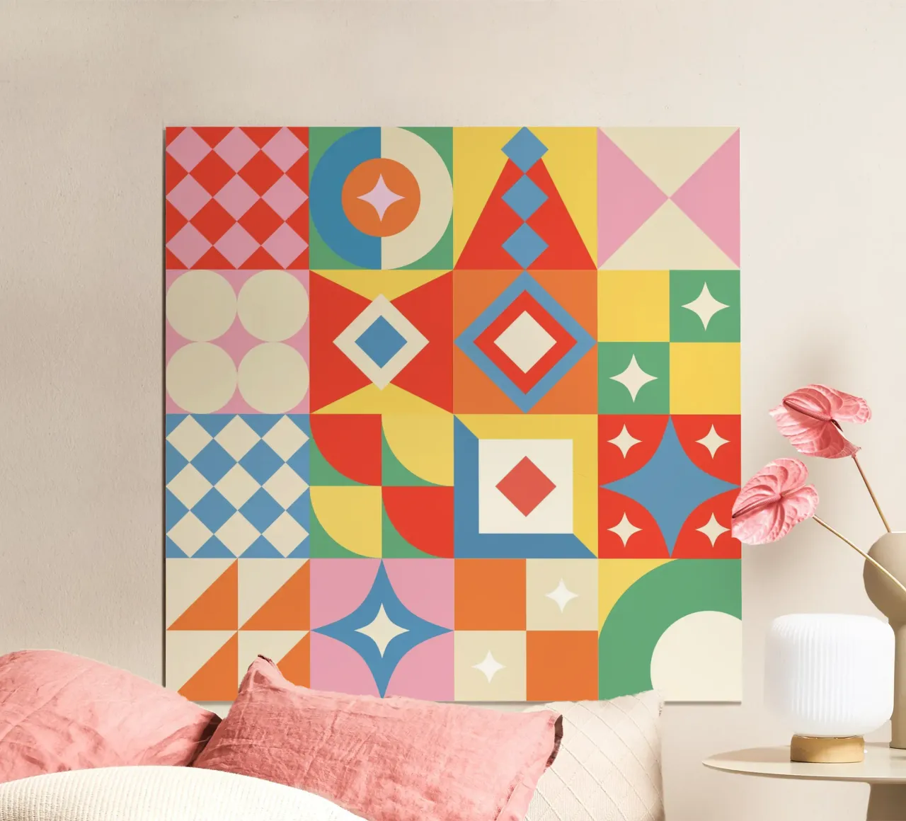 Patchs géométriques 01 poster de Paigaam Studio