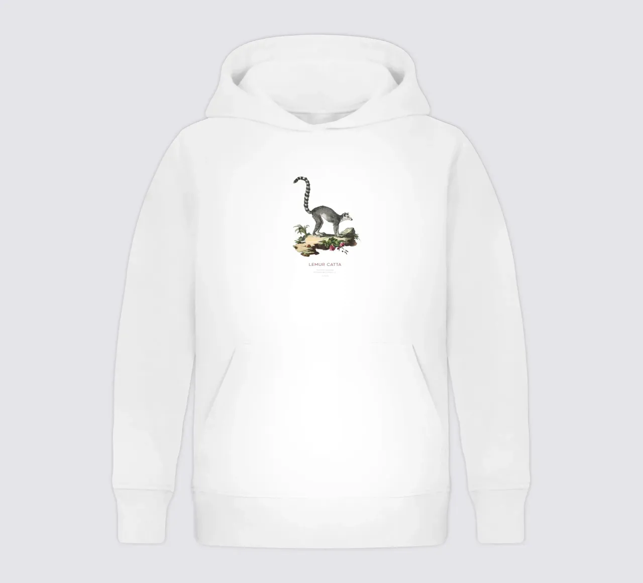 Lemure dalla coda ad anelli in stile vintage felpa bambino con cappuccio da Vintagrafica