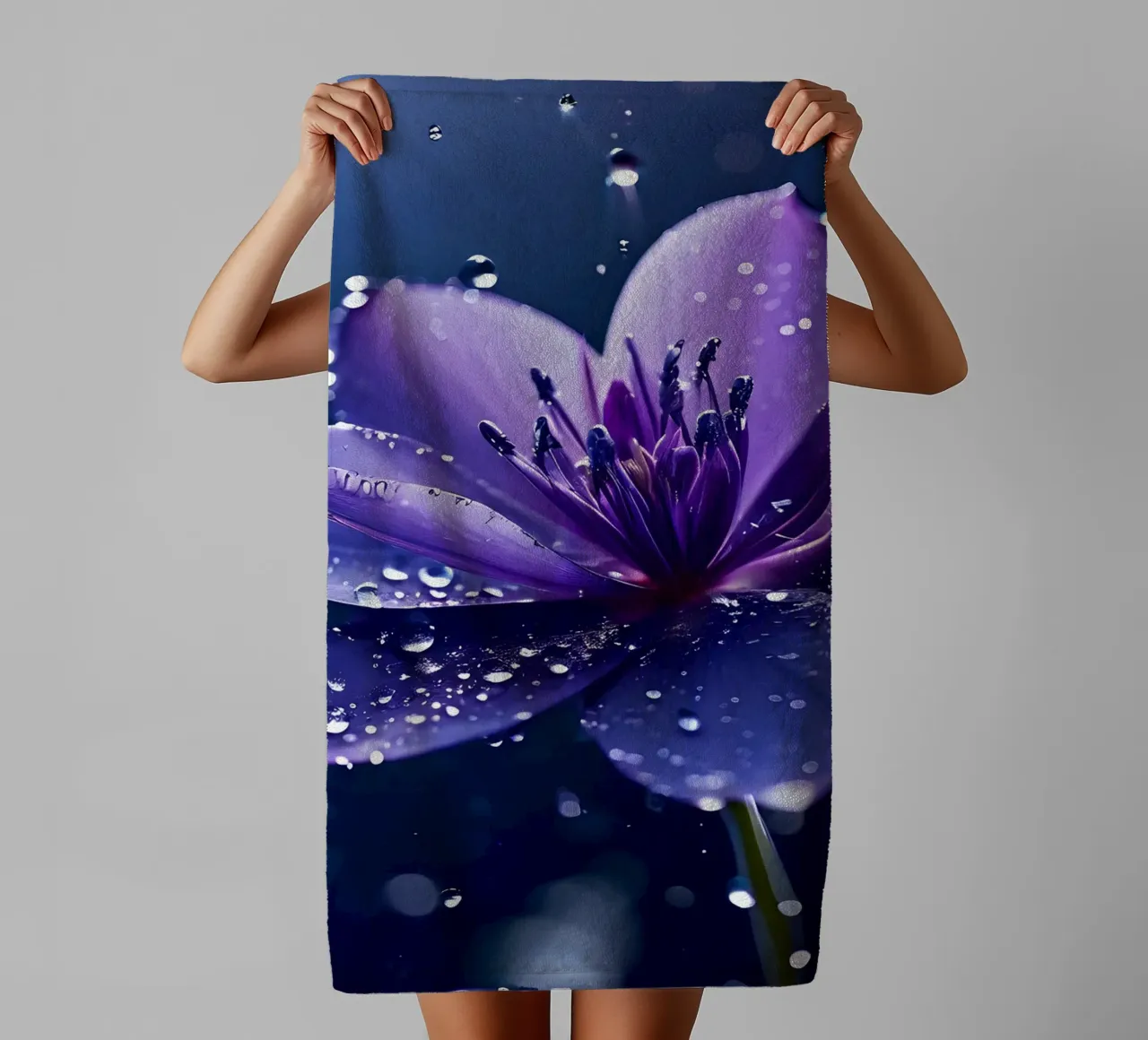 Blume im Regen 2 asciugamano da bagno da kosinsart.gallery