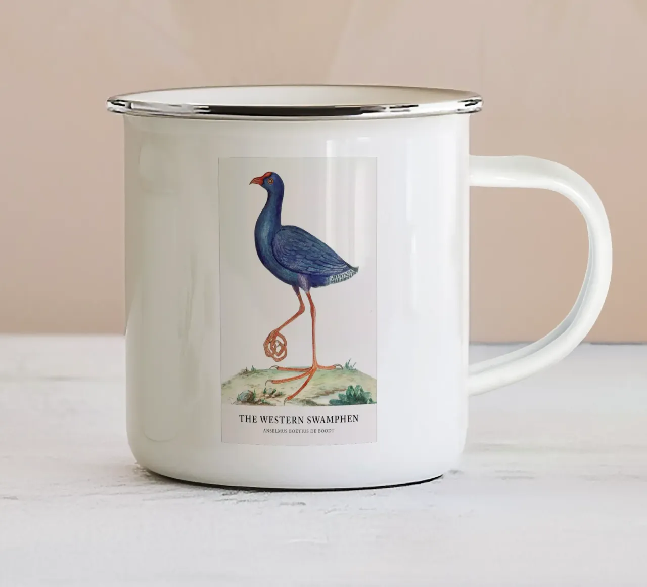 Anselmus Boëtius de Boodt - The Western Swamphen tazza in smalto da Vintage by JUNIQE