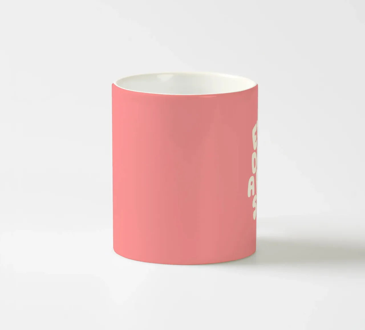 Every Day is a Fresh Start Typografie Print in Roze Wit keramische mok van THE MOTIVATED TYPE