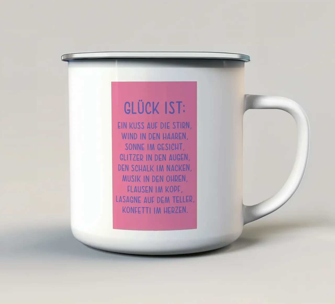 Glück ist... tazza in smalto da maramirage