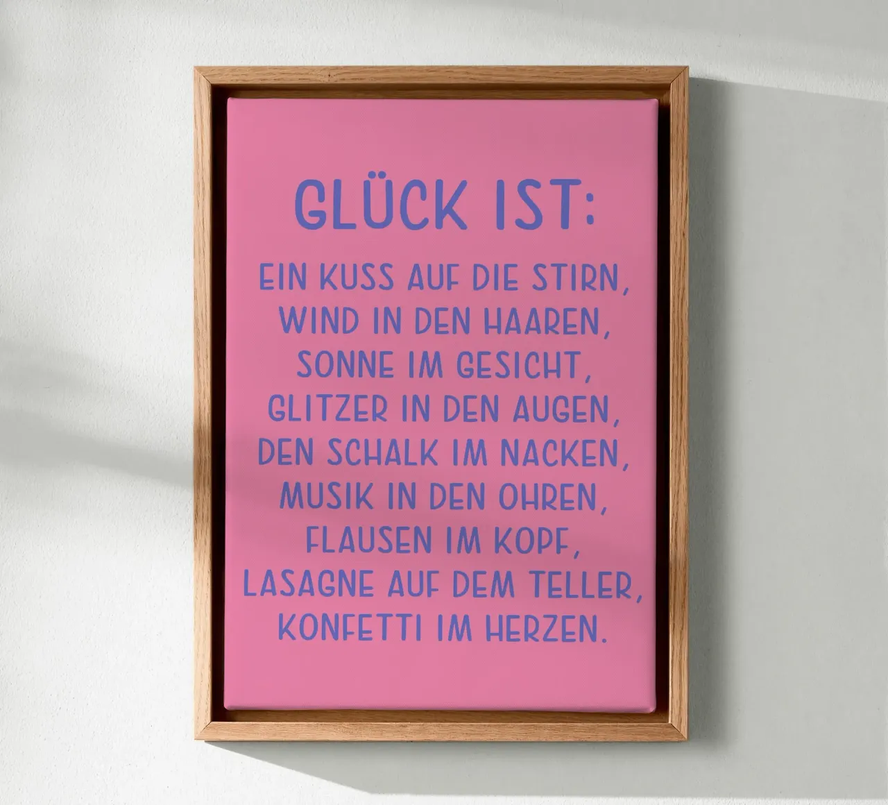 Glück ist... tela con Cornice a cassetta da maramirage