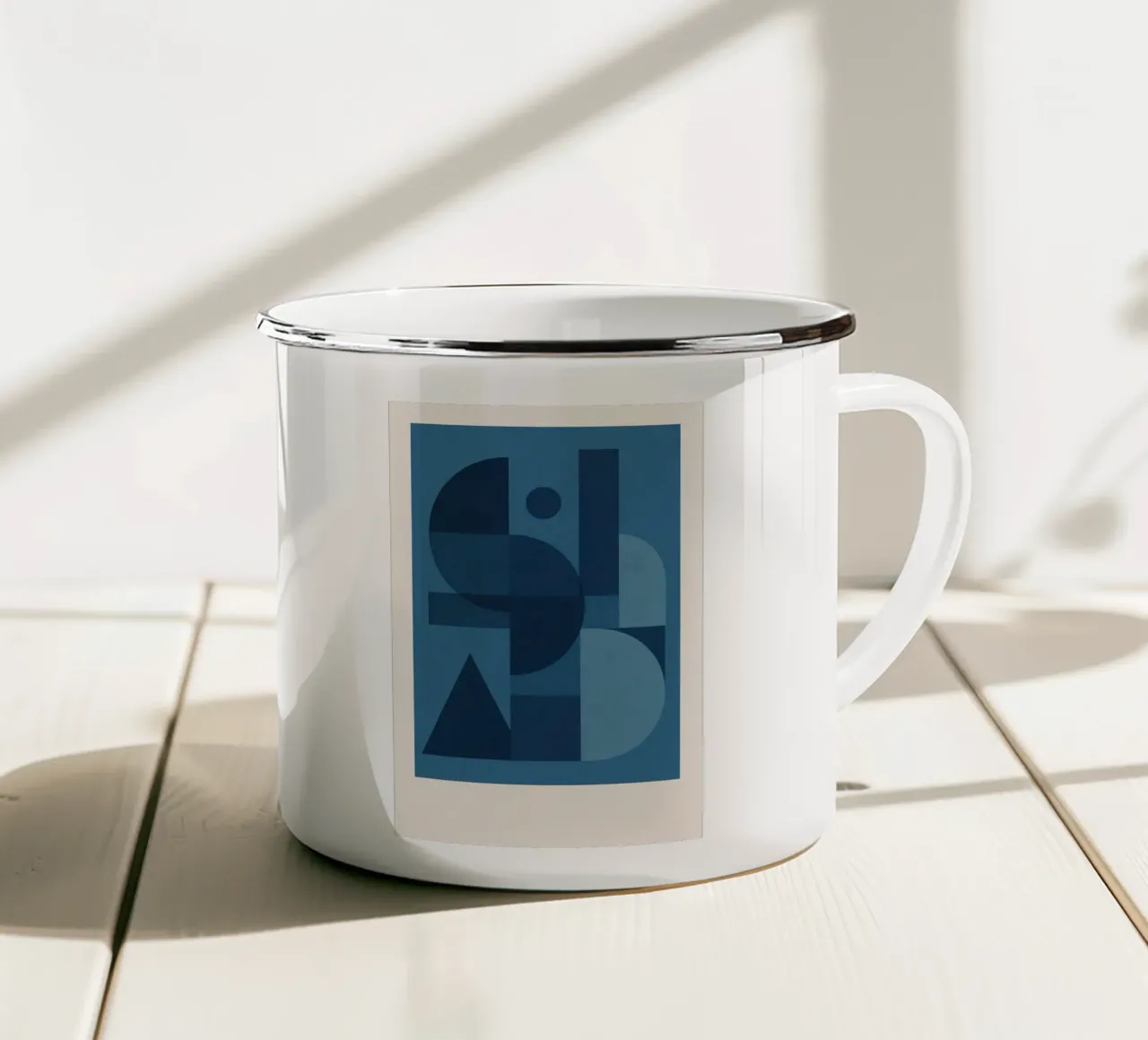 Blue Shapes tazza in smalto da Studio M
