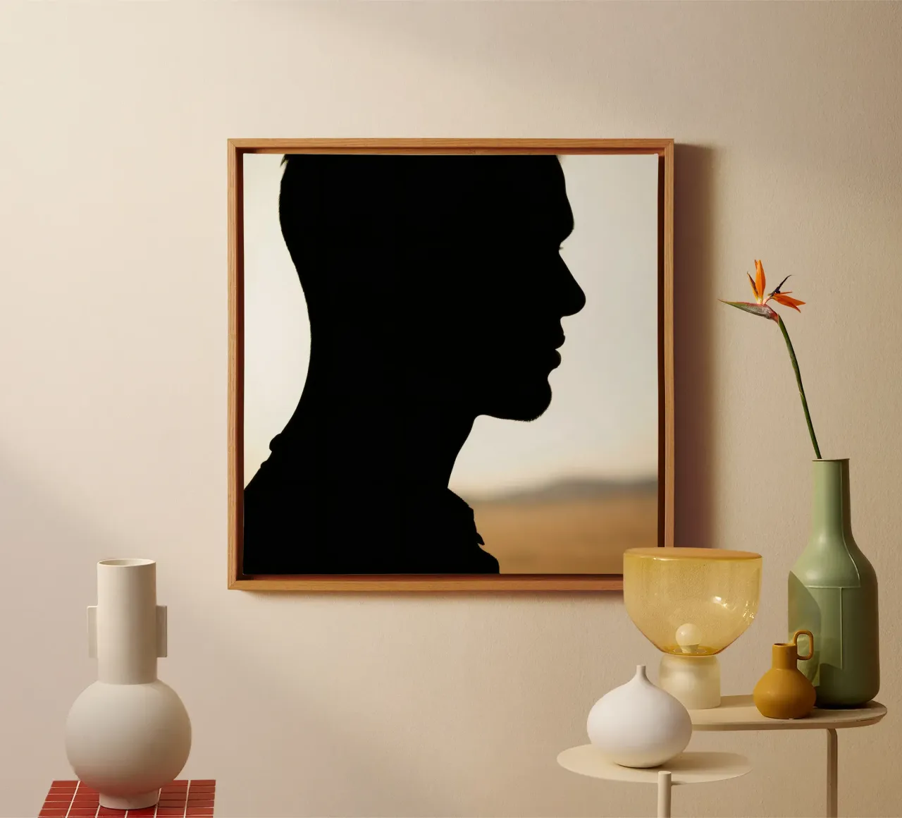 Profilo di una persona su uno sfondo luminoso tela da DesignDoodle