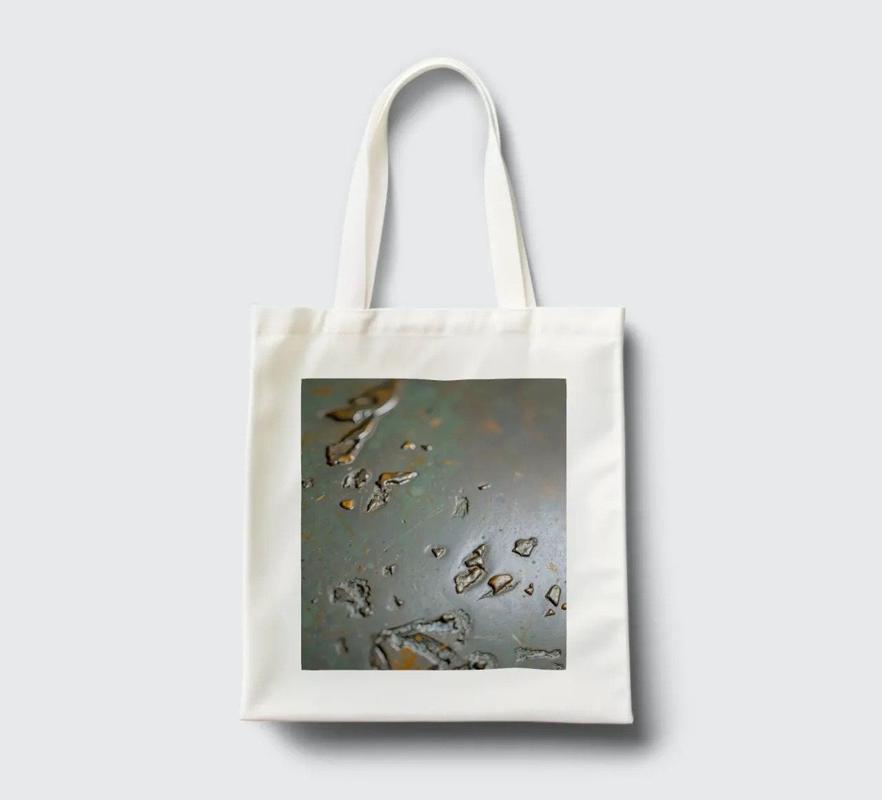 textured metal surface showcasing rust and corrosion pattern tote bag by DesignDoodle
