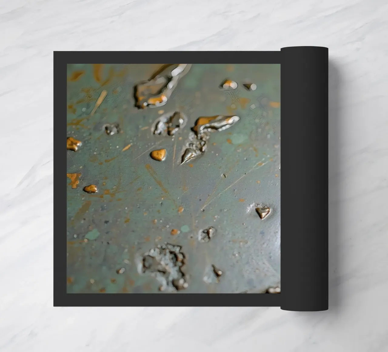 textured metal surface showcasing rust and corrosion pattern doormat by DesignDoodle
