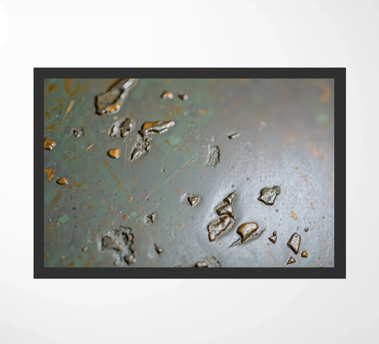 textured metal surface showcasing rust and corrosion pattern doormat by DesignDoodle