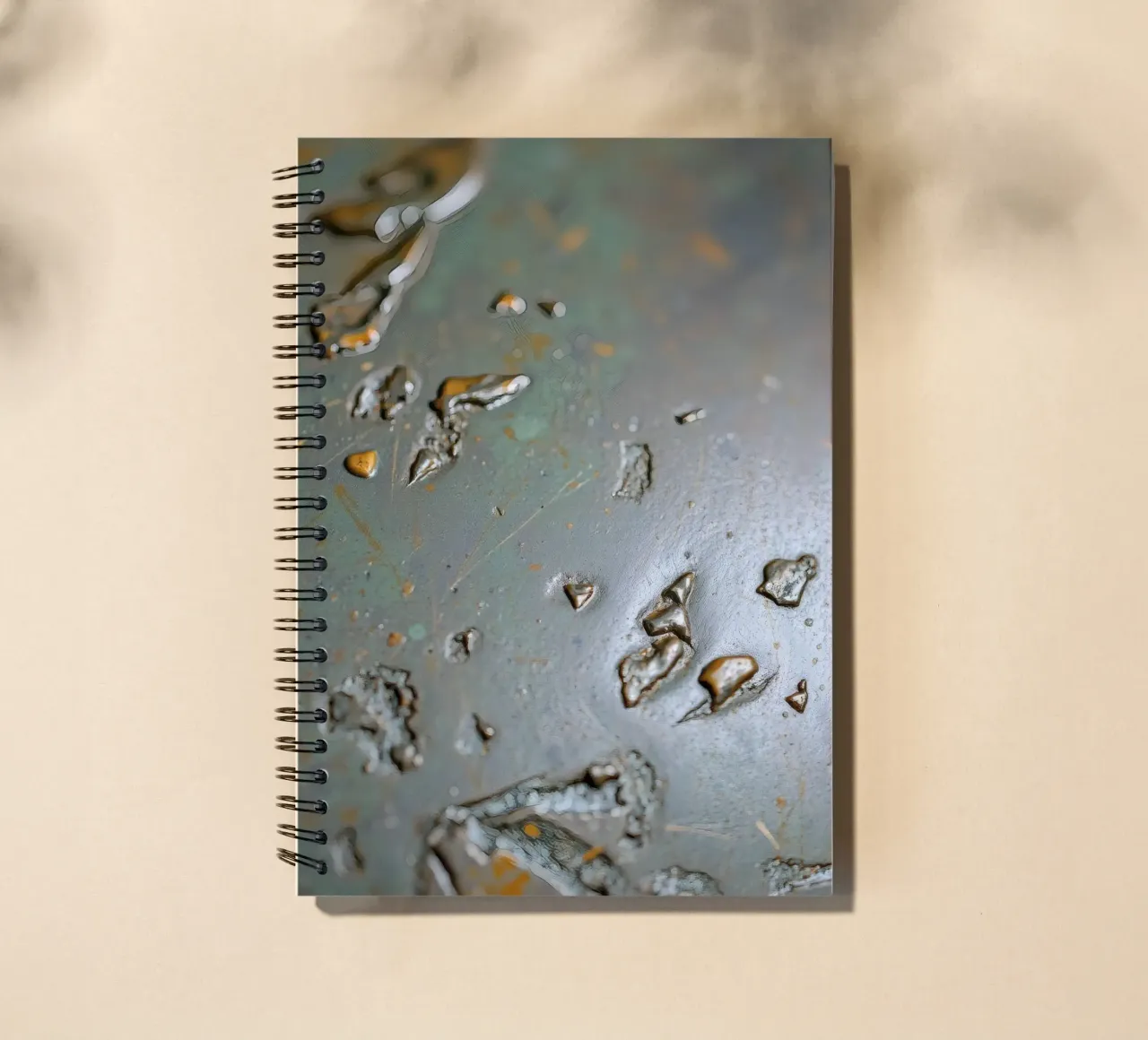 textured metal surface showcasing rust and corrosion pattern spiral notebook by DesignDoodle