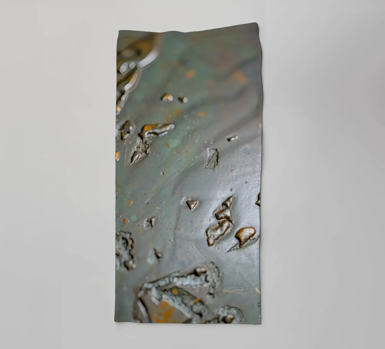 textured metal surface showcasing rust and corrosion pattern towel by DesignDoodle