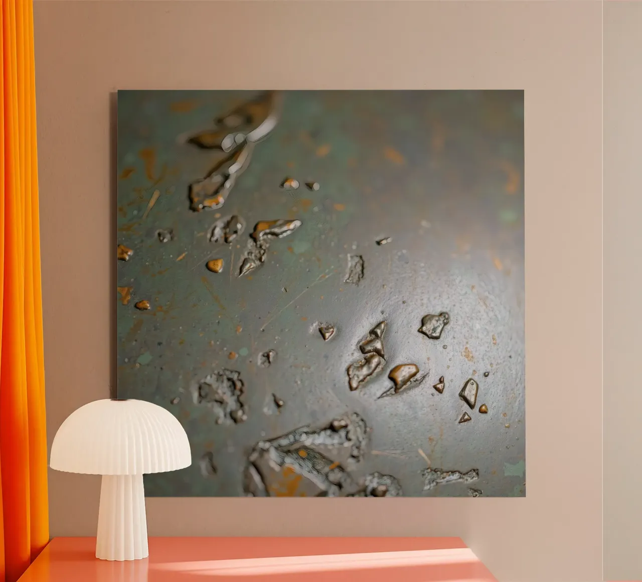 textured metal surface showcasing rust and corrosion pattern alu-dibond by DesignDoodle