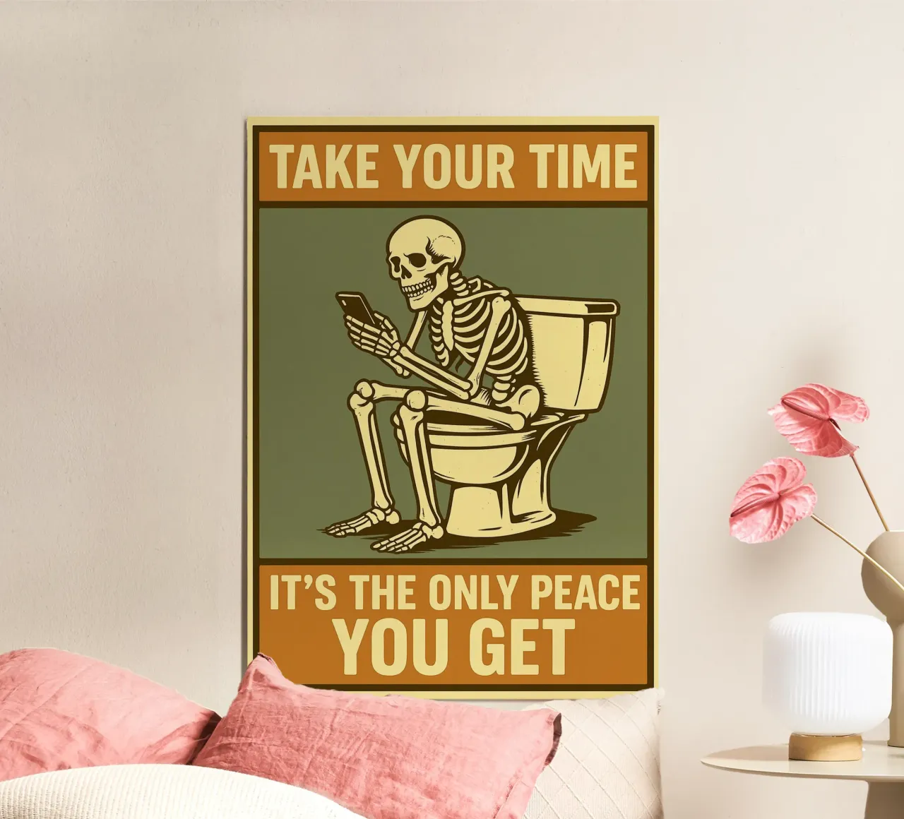 Scheletro Umorismo da bagno divertente carta hahnemühle da the gan gan