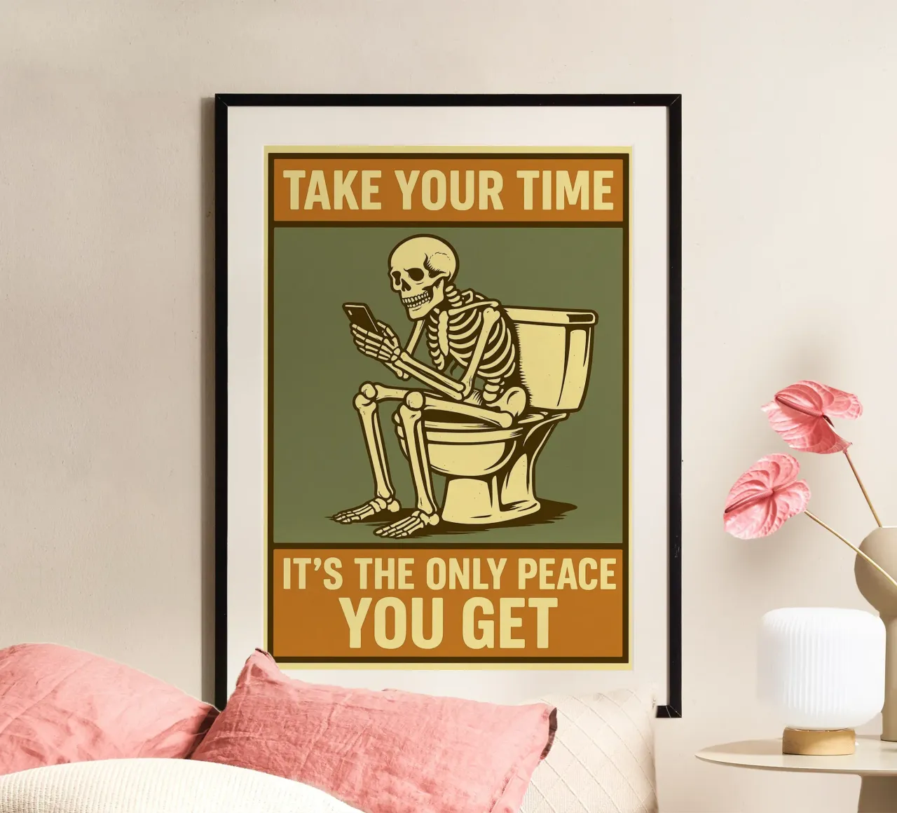 Scheletro Umorismo da bagno divertente carta hahnemühle da the gan gan