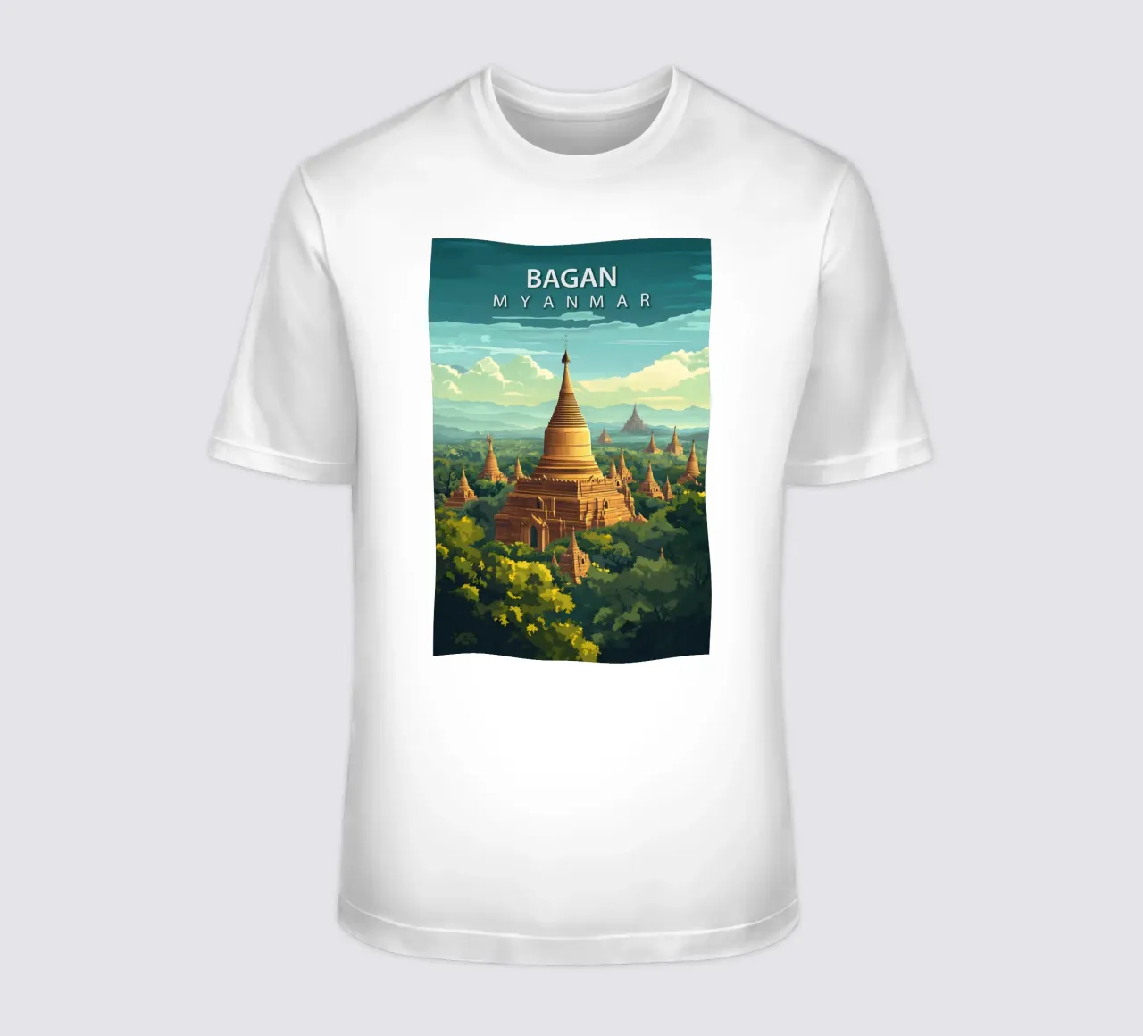 Bagan, Myanmar t-shirt da Wanderlust Vibes