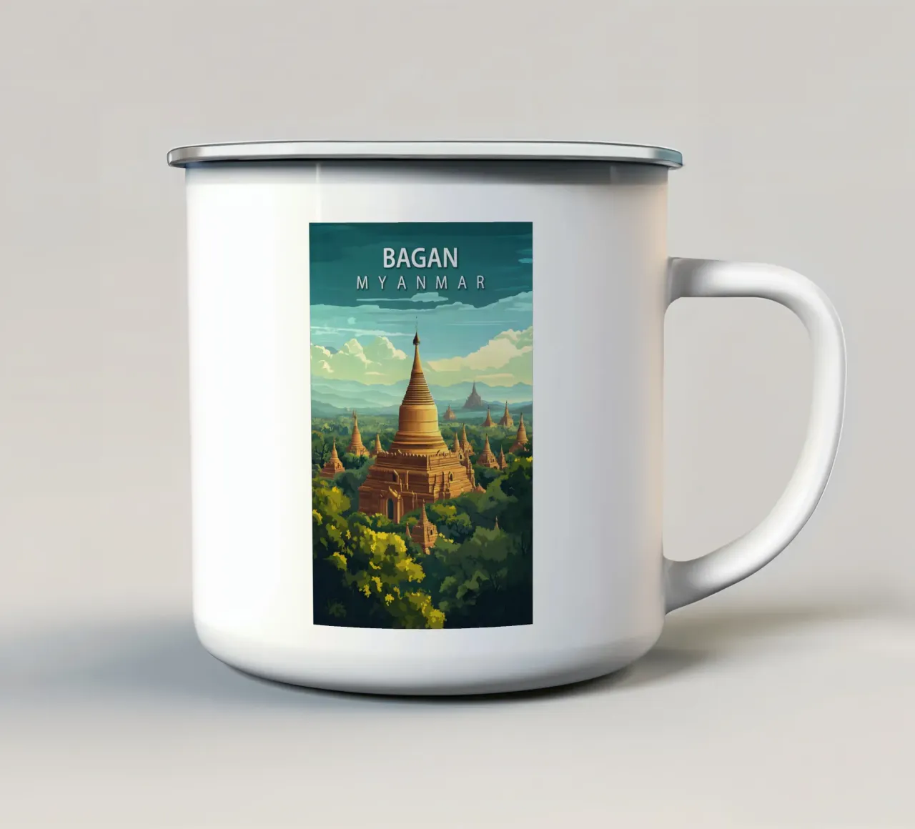 Bagan, Myanmar tazza in smalto da Wanderlust Vibes