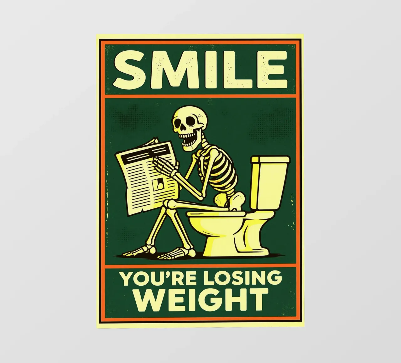 Sourire de squelette Drôle d'humour de toilettes film rétro-éclairé de the gan gan