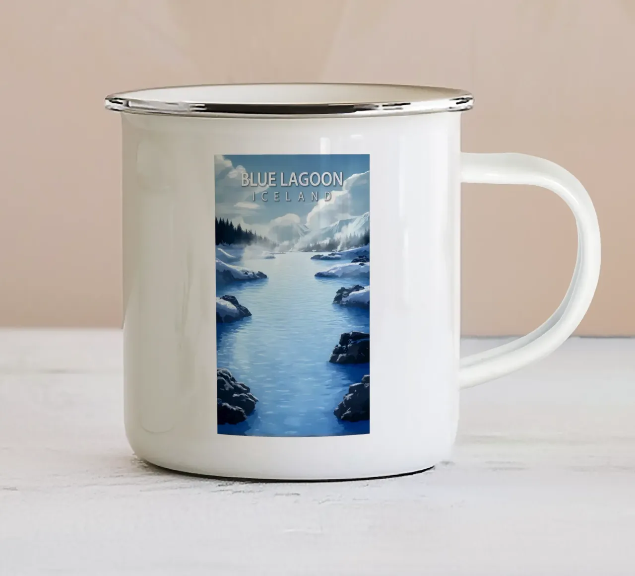 Laguna Blu, Islanda tazza in smalto da Wanderlust Vibes