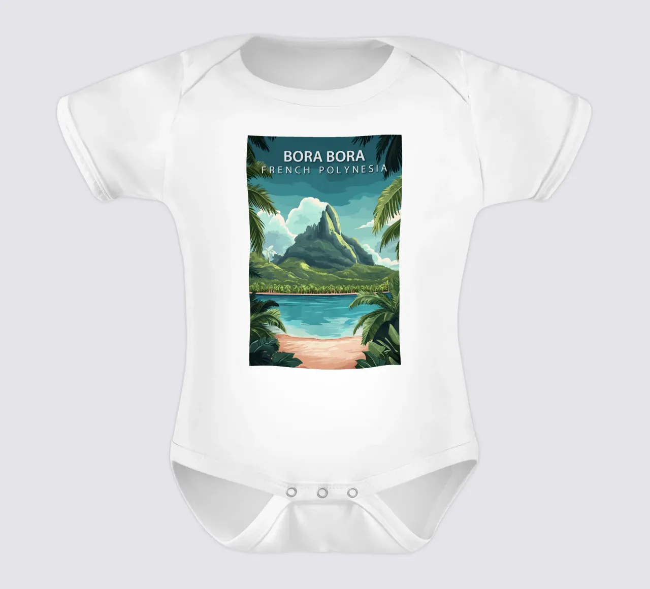 Bora Bora, Polinesia Francese body neonato maniche corte da Wanderlust Vibes