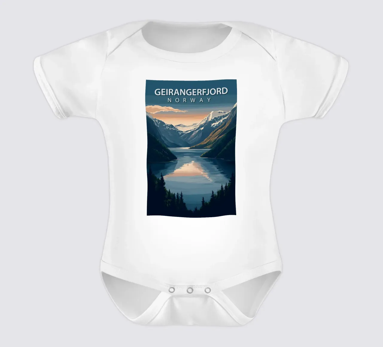 Geirangerfjord, Norwegen Kurzarm Babybody von Wanderlust Vibes