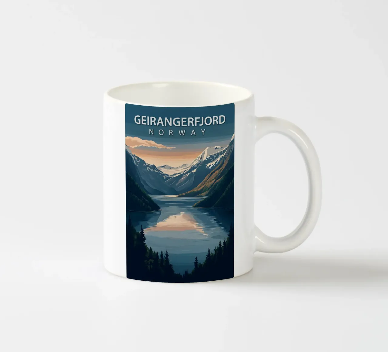 Geirangerfjord, Norvegia tazza in ceramica da Wanderlust Vibes