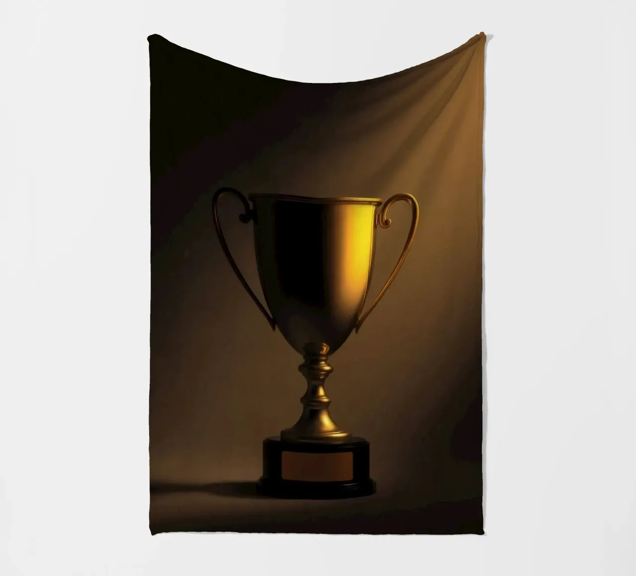 Goldene Trophäe mit sanftem Licht zur Präsentation der Leistung Fleecedecke von DesignDoodle