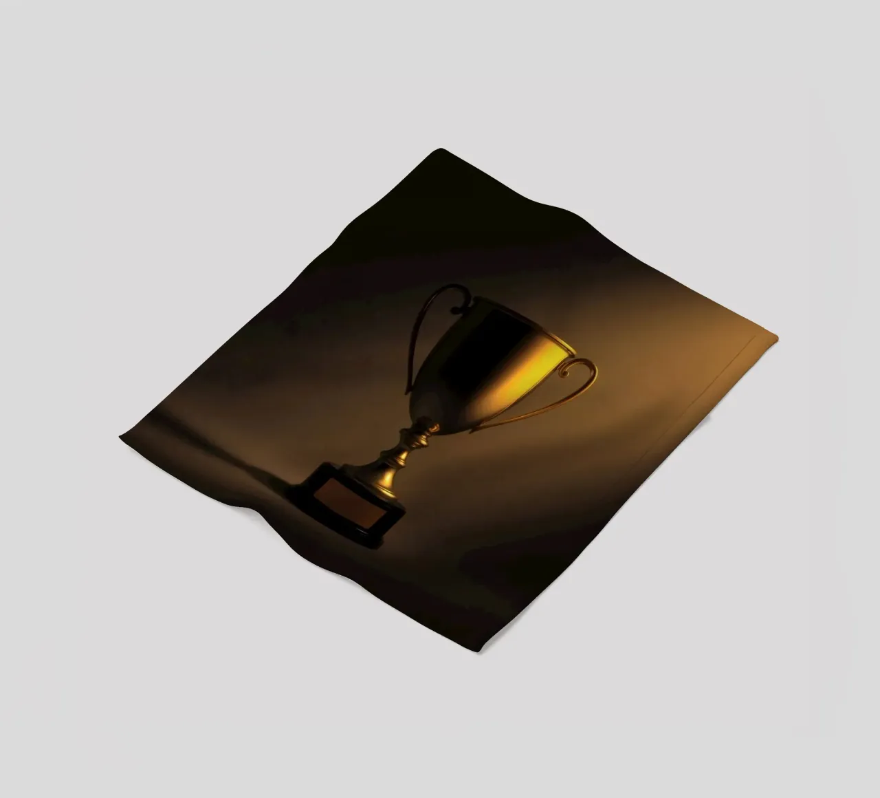 Goldene Trophäe mit sanftem Licht zur Präsentation der Leistung Fleecedecke von DesignDoodle