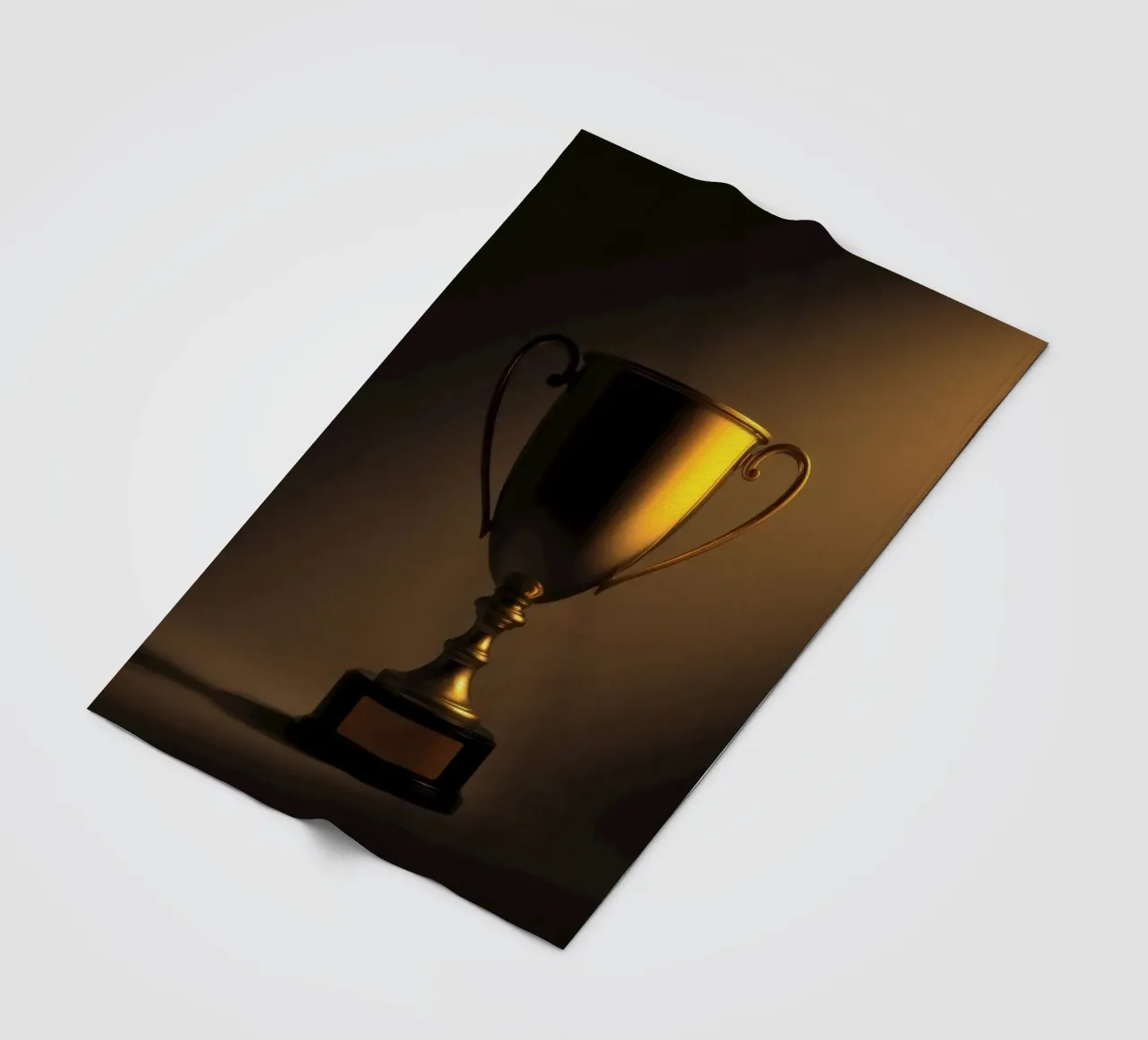 Goldene Trophäe mit sanftem Licht zur Präsentation der Leistung Fleecedecke von DesignDoodle