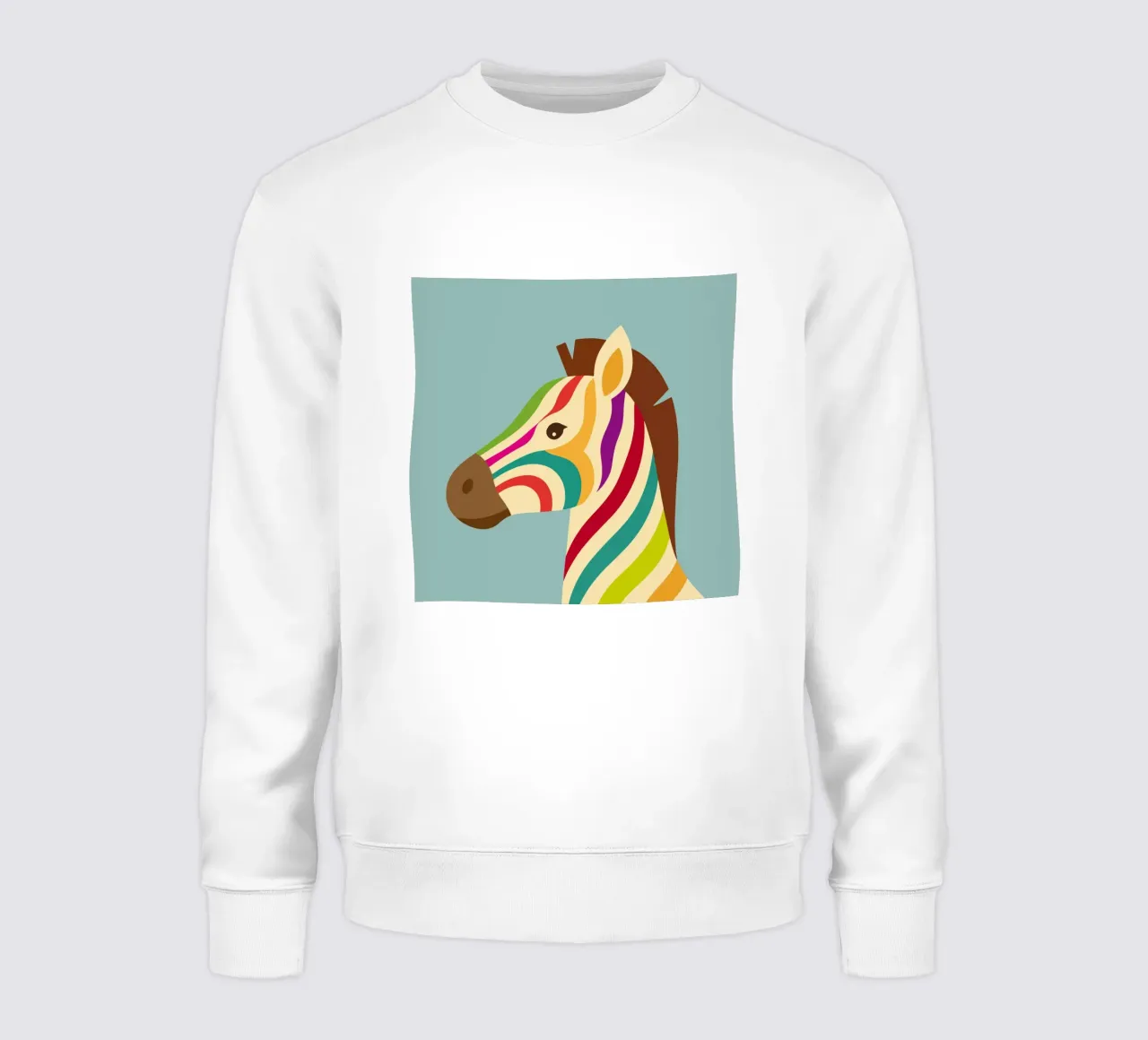 Colourful zebra - Unique striped look sweatshirt by namosh