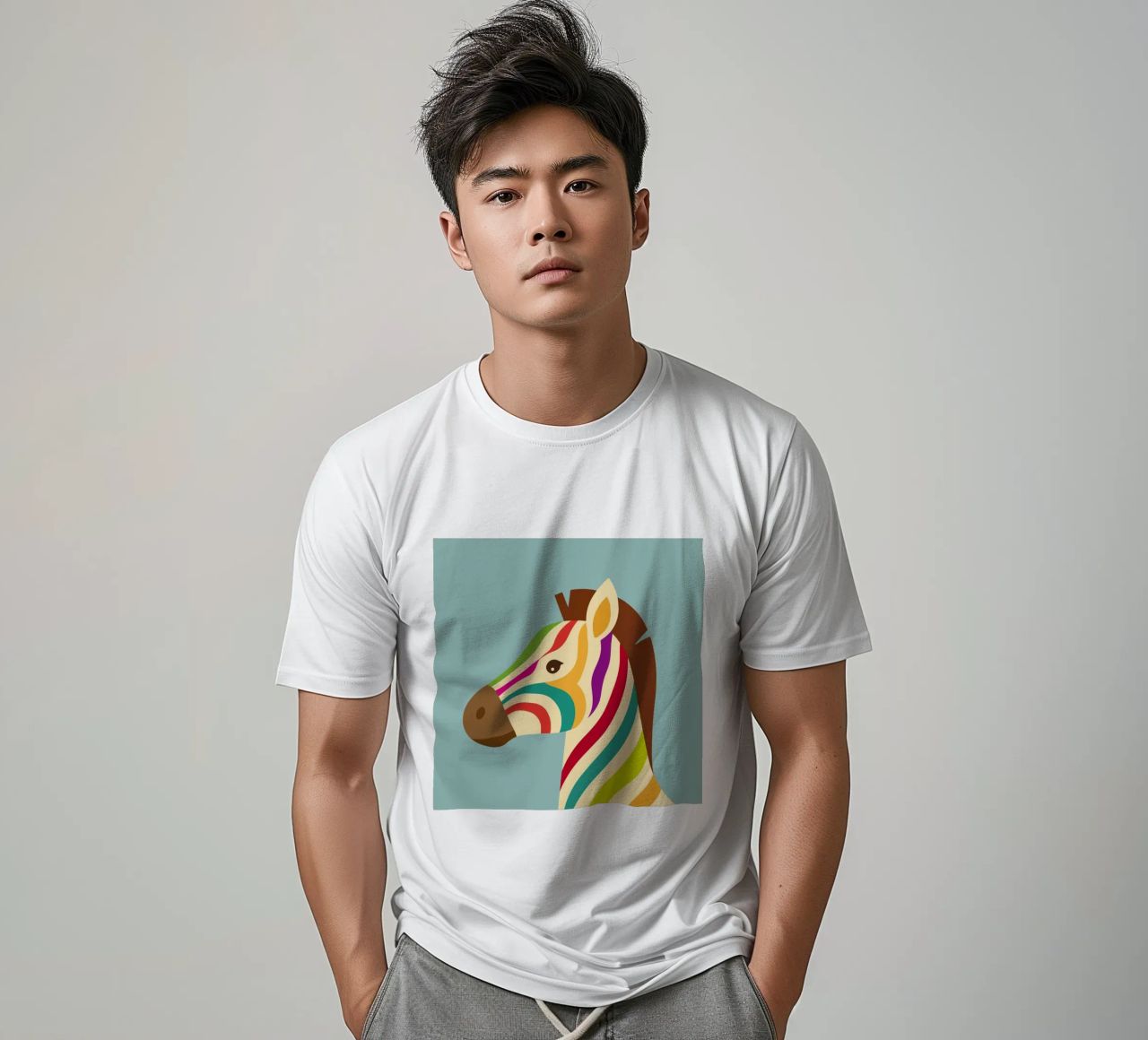 Zebra colorata - Look unico a strisce t-shirt da namosh