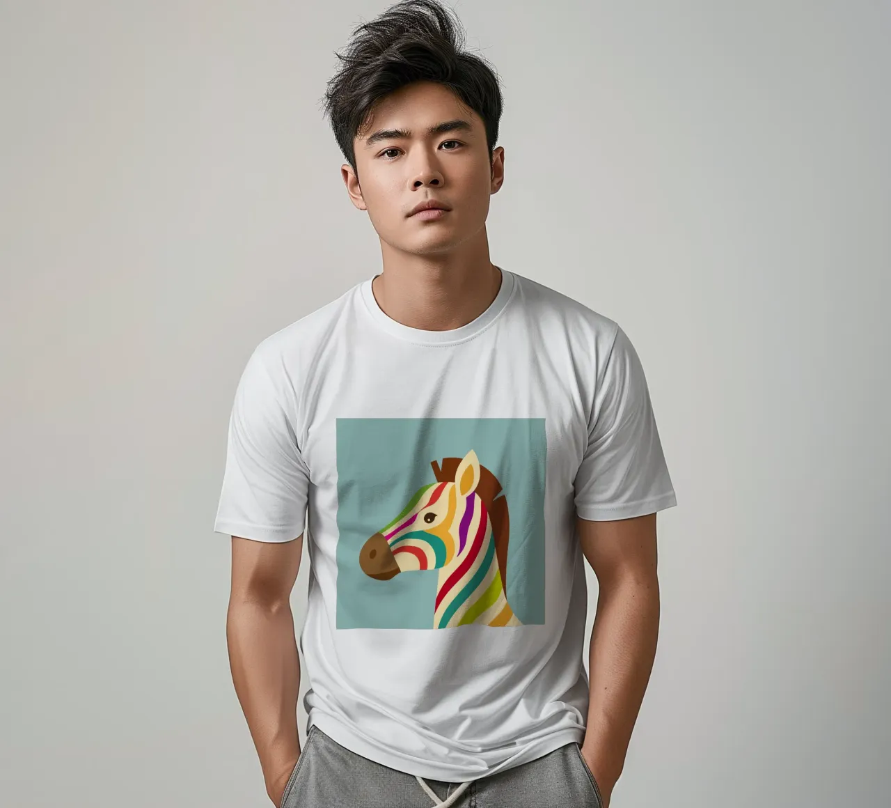 Zebra colorata - Look unico a strisce t-shirt da namosh