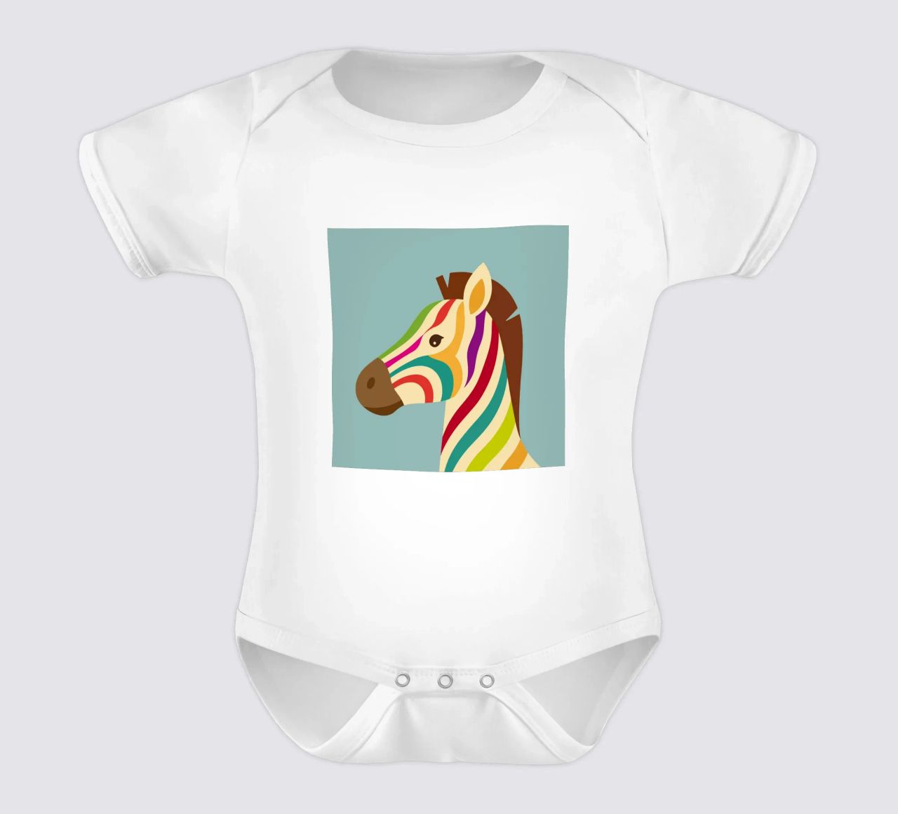 Zebra colorata - Look unico a strisce body neonato maniche corte da namosh