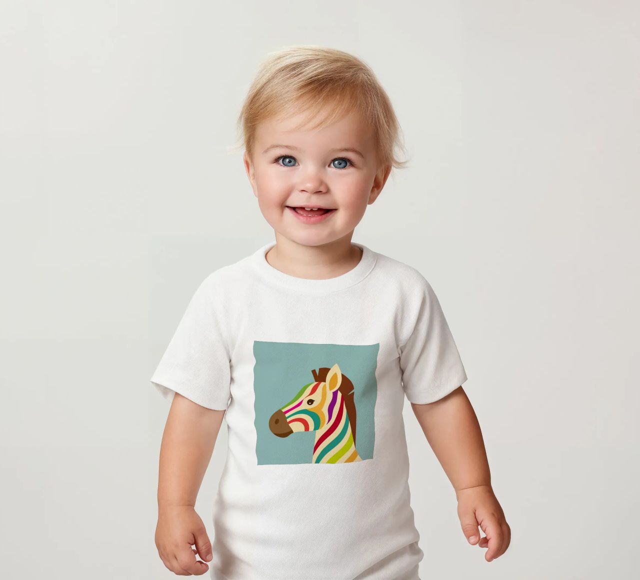 Zebra colorata - Look unico a strisce maglietta neonato da namosh