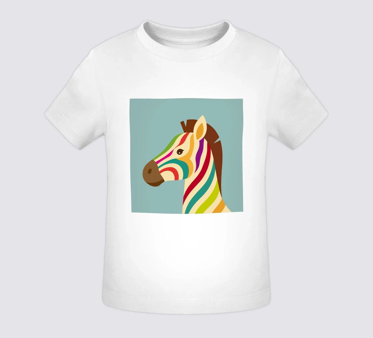 Zebra colorata - Look unico a strisce maglietta neonato da namosh