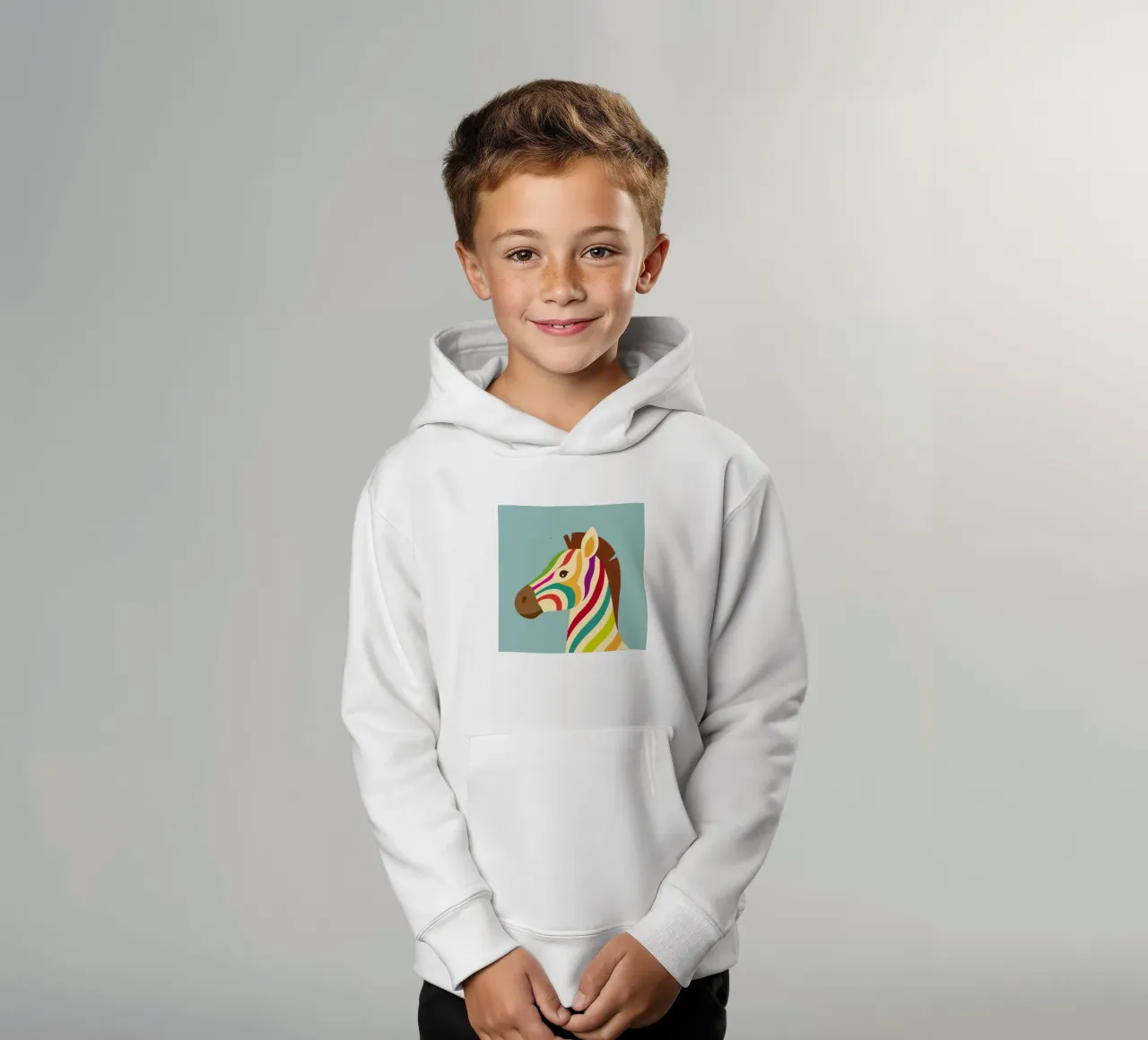 Zebra colorata - Look unico a strisce felpa bambino con cappuccio da namosh