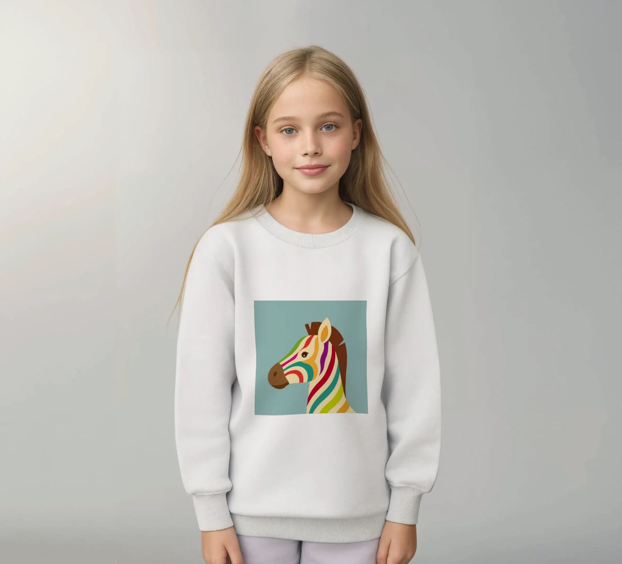 Zebra colorata - Look unico a strisce felpa bambino da namosh