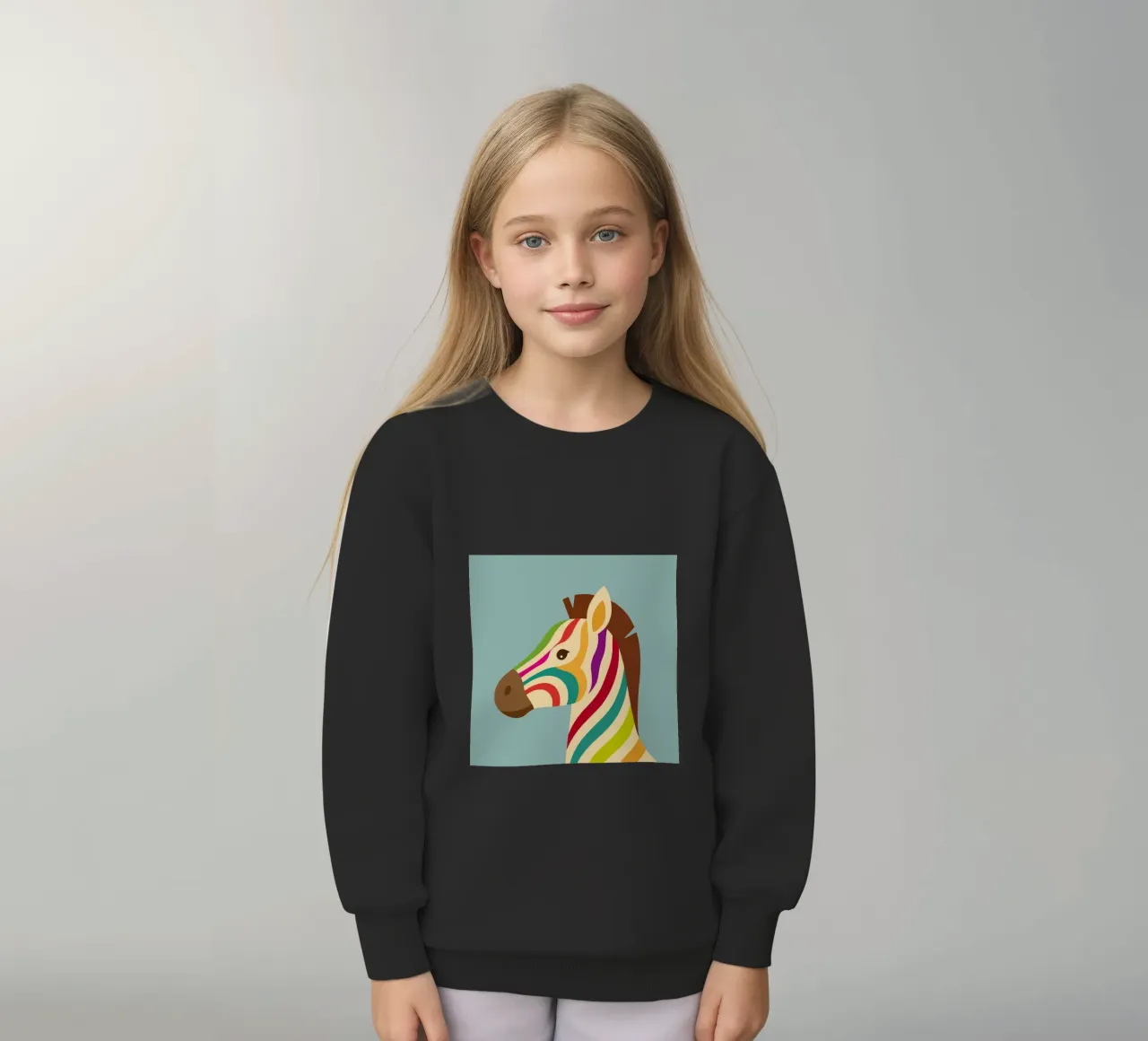 Zebra colorata - Look unico a strisce felpa bambino da namosh