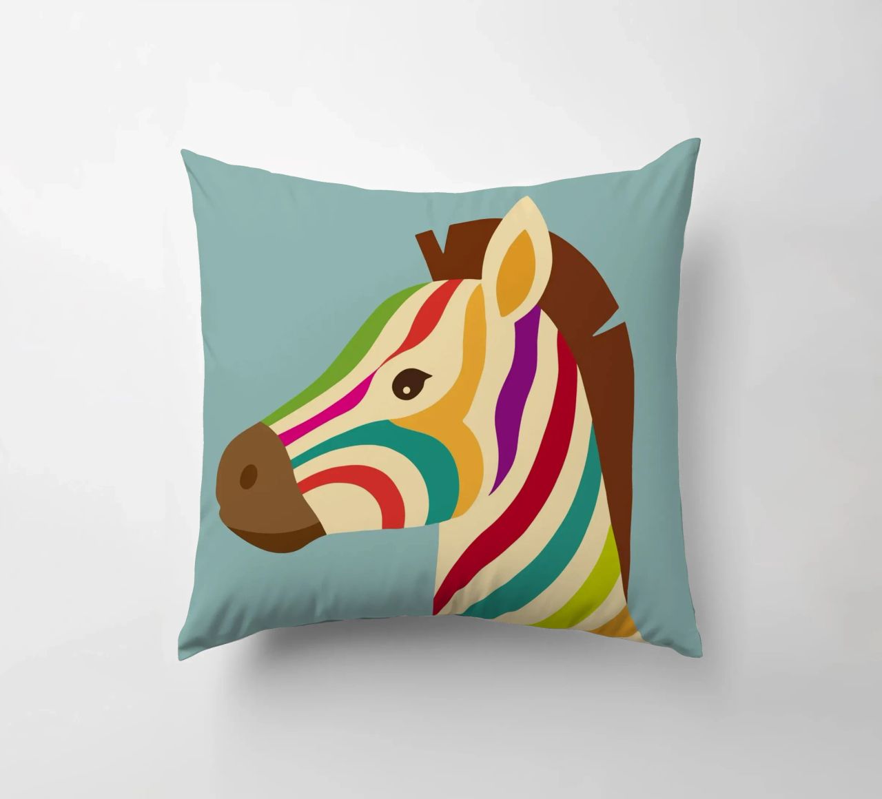 Zèbre coloré - look unique à rayures coussin de namosh