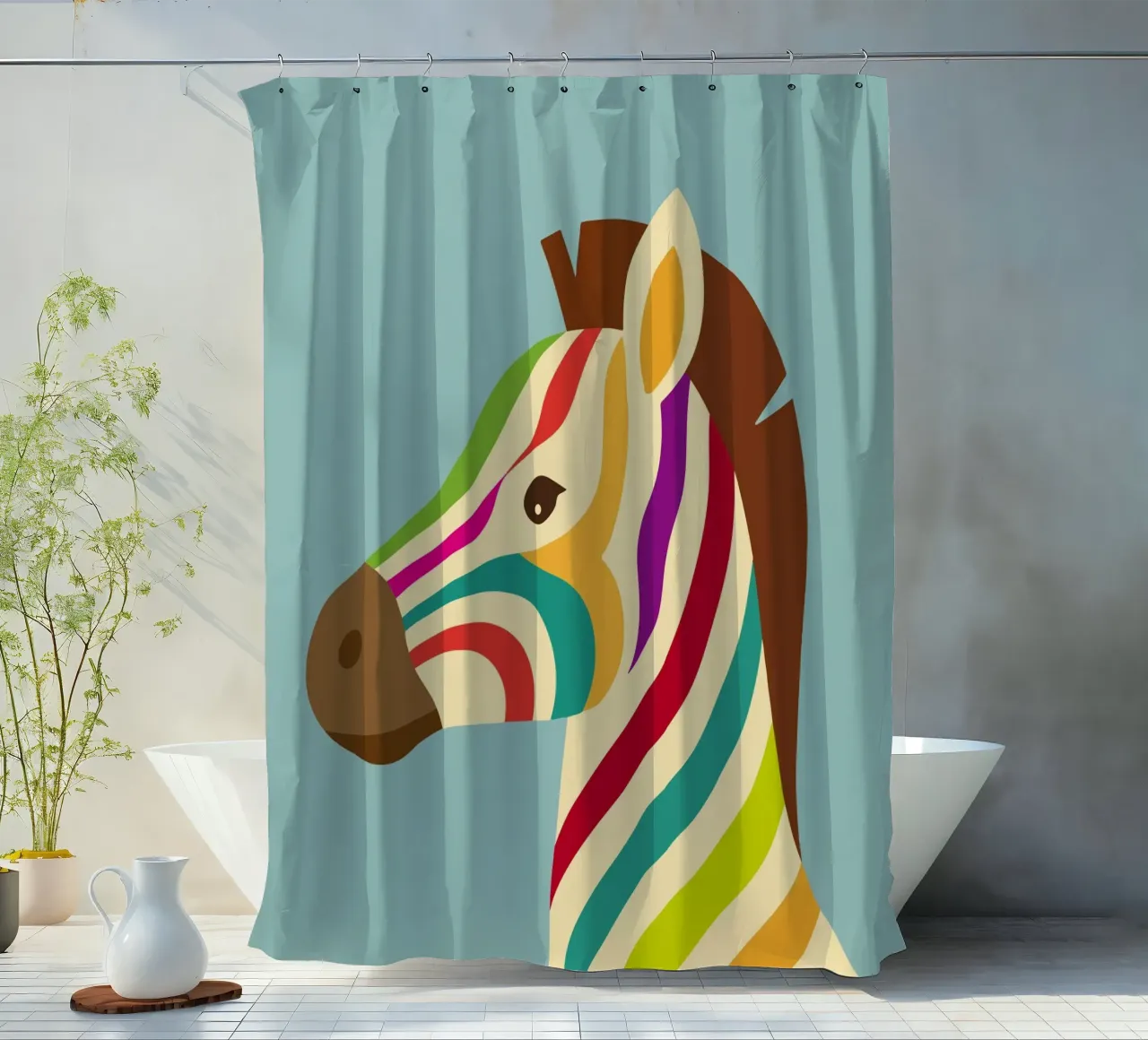 Zebra colorata - Look unico a strisce tenda da doccia da namosh