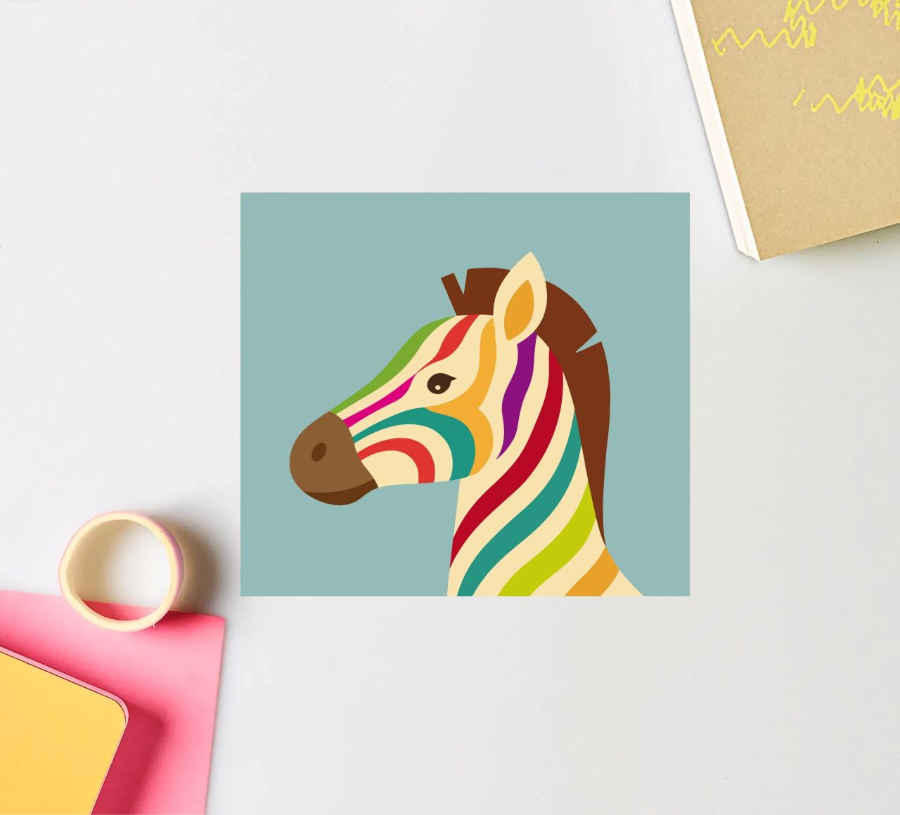 Zebra colorata - Look unico a strisce adesivo da namosh