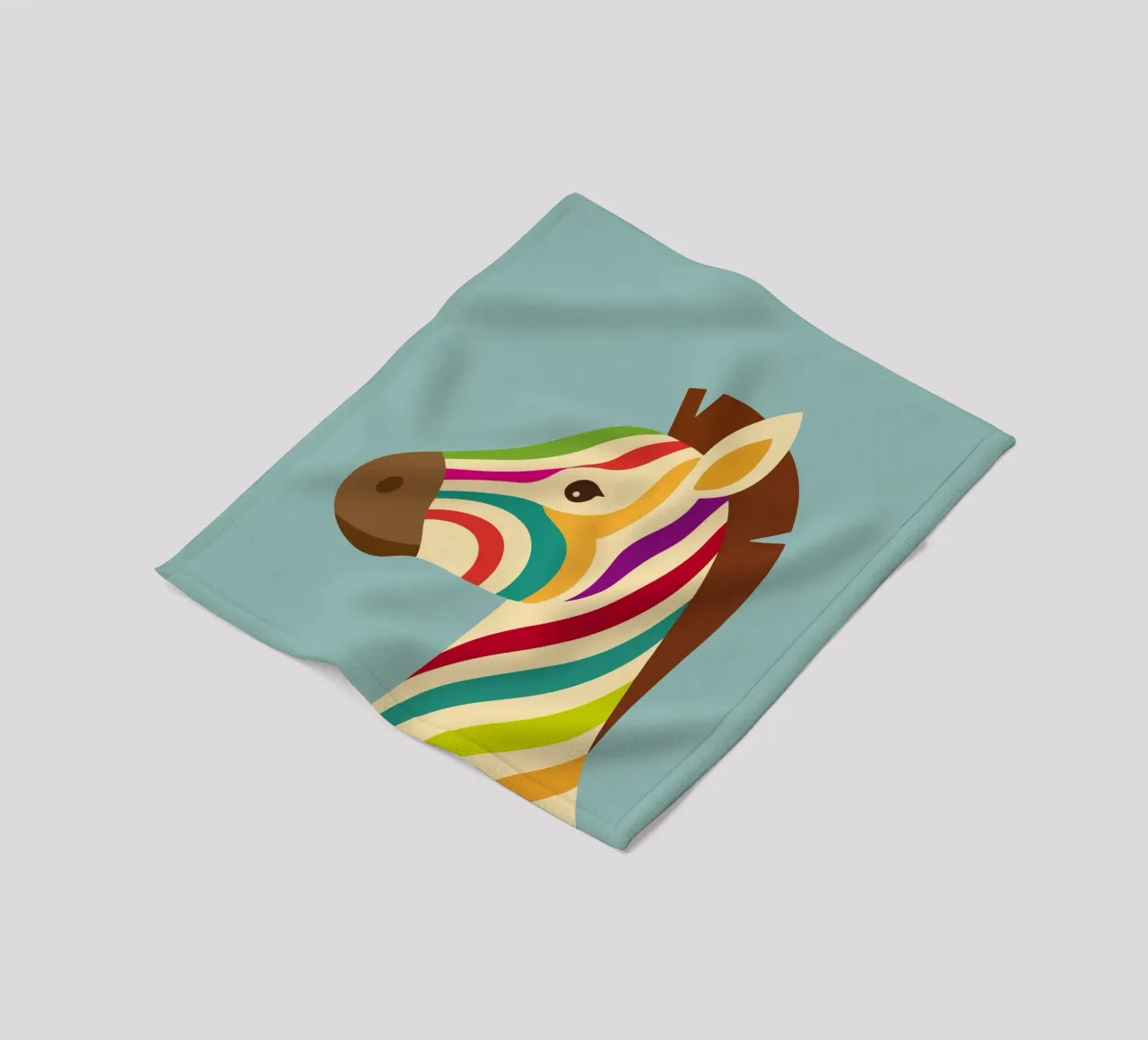 Colourful zebra - Unique striped look fleece blanket by namosh