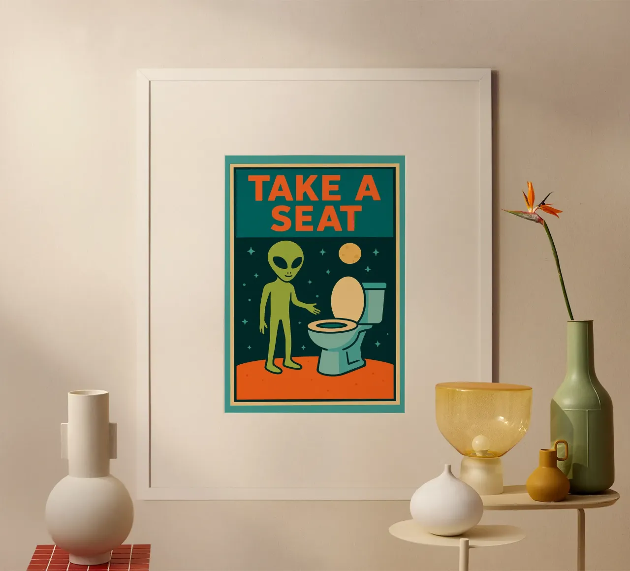 Sedersi Alien Umorismo divertente sulla toilette poster da the gan gan