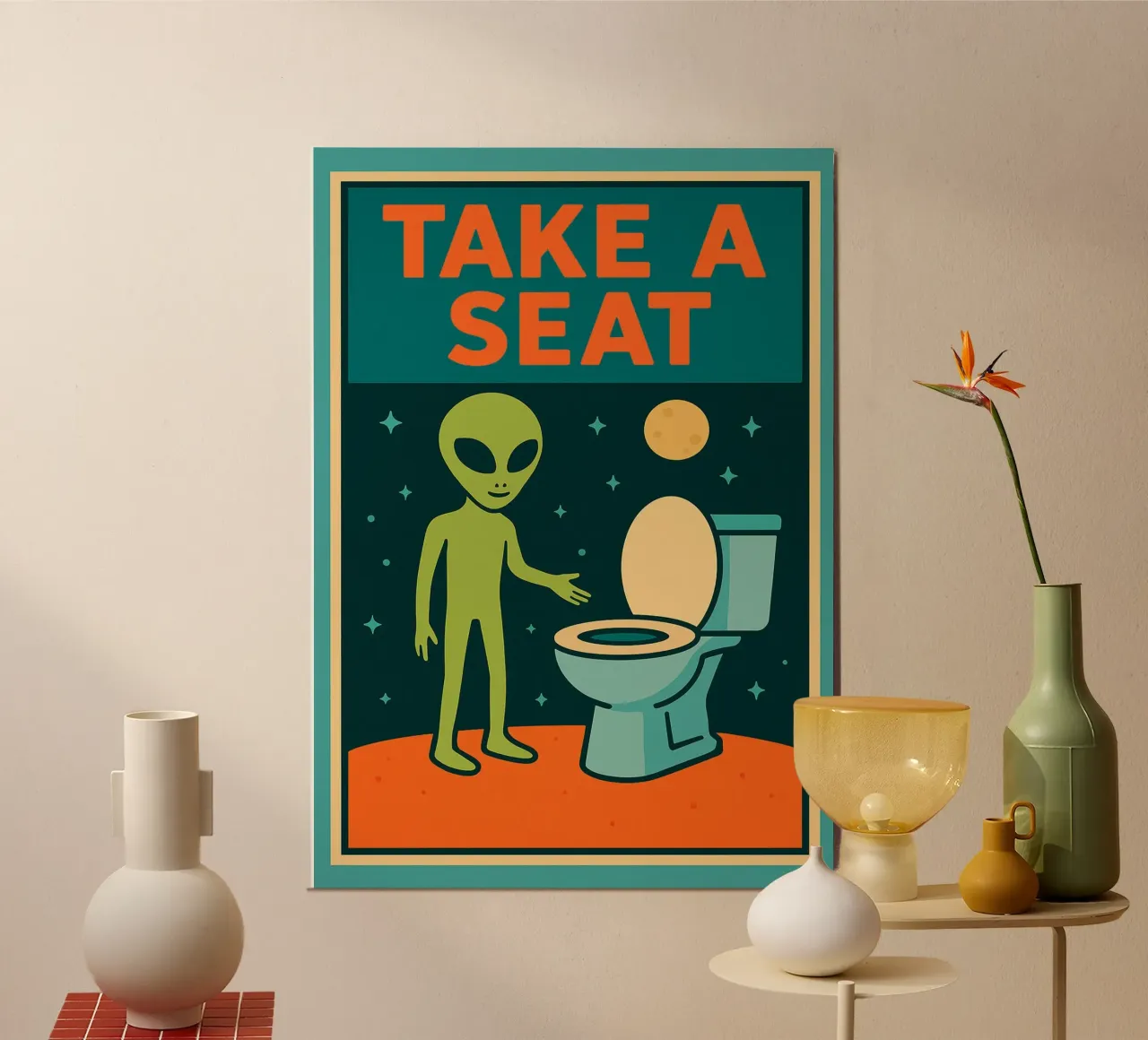 Sedersi Alien Umorismo divertente sulla toilette poster da the gan gan