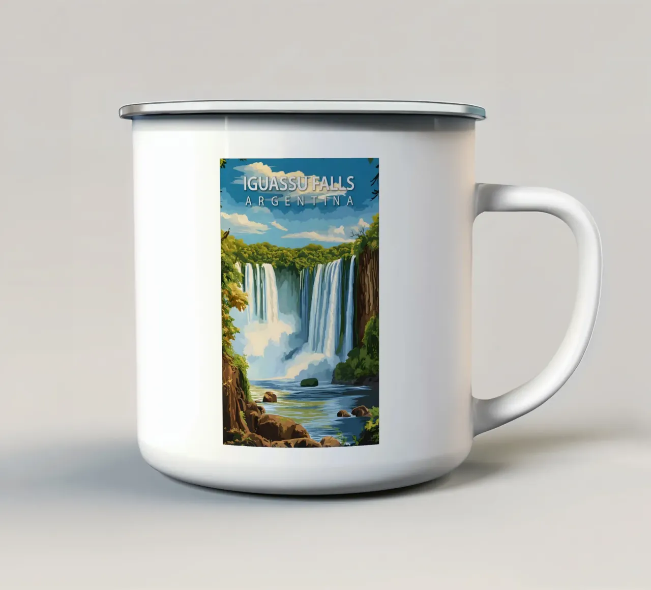 Cascate di Iguassu, Argentina tazza in smalto da Wanderlust Vibes