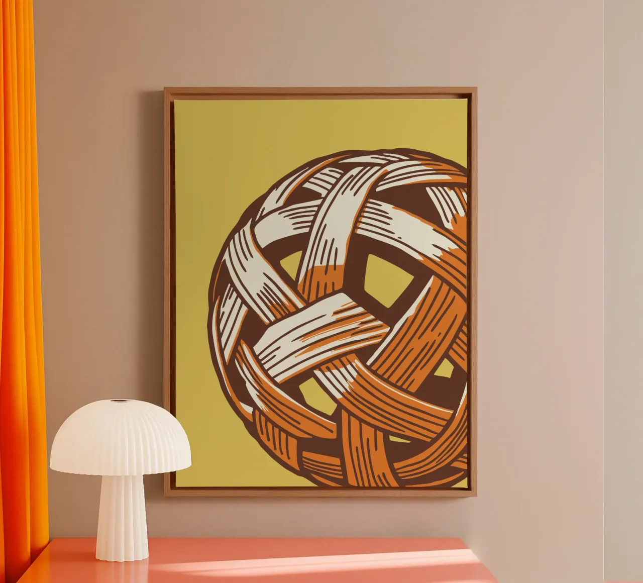 Takraw Ball canvas with Floater frame by SPORTS ONLY
