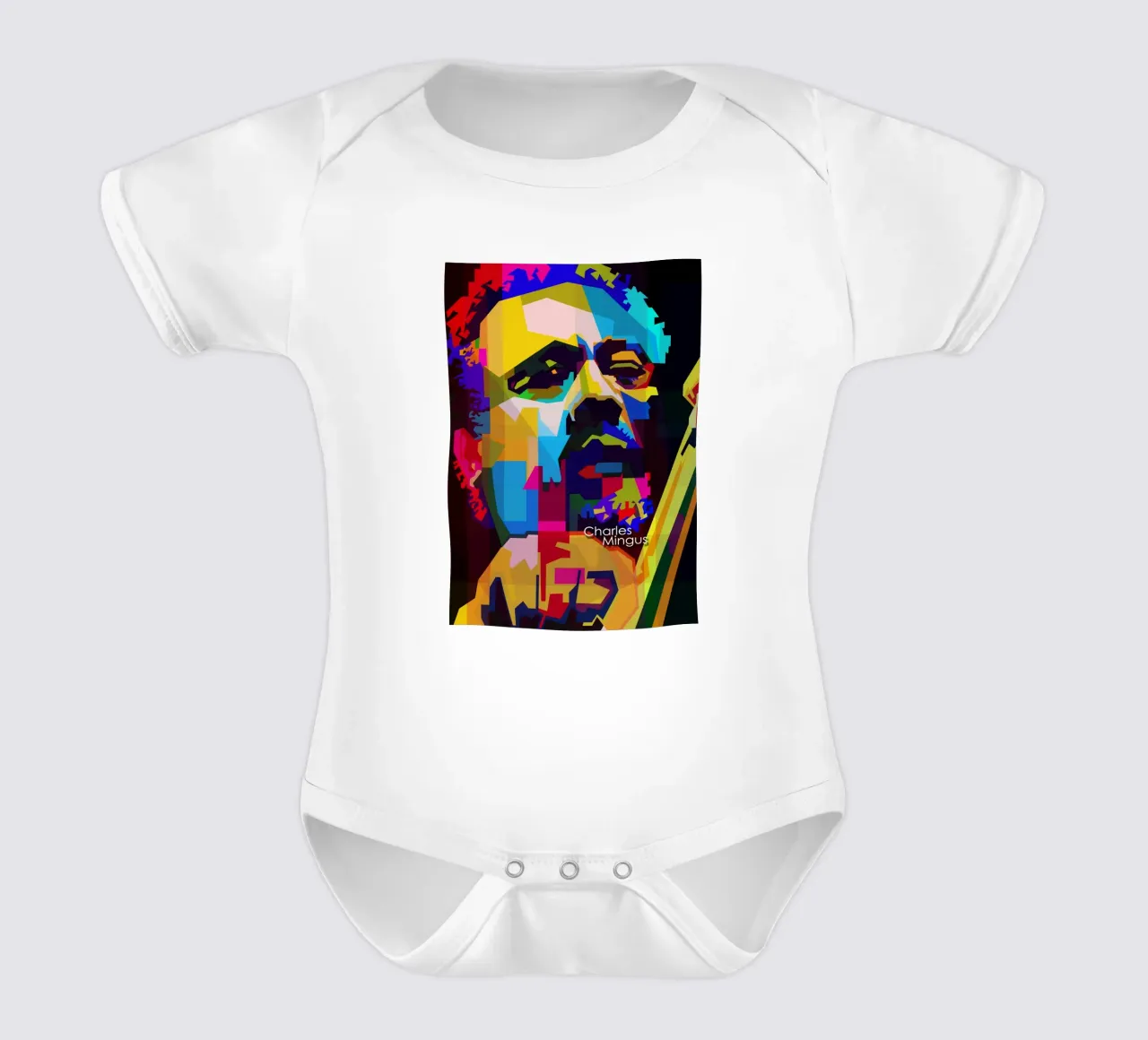 Charles Mingus Jazz Compositore Musicista WPAP Trending Now body neonato maniche corte da Artkreator