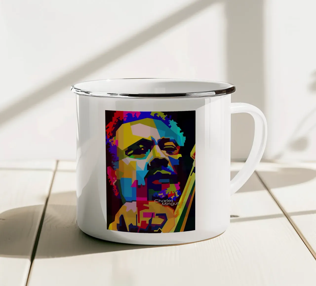 Charles Mingus Jazz Compositore Musicista WPAP Trending Now tazza in smalto da Artkreator