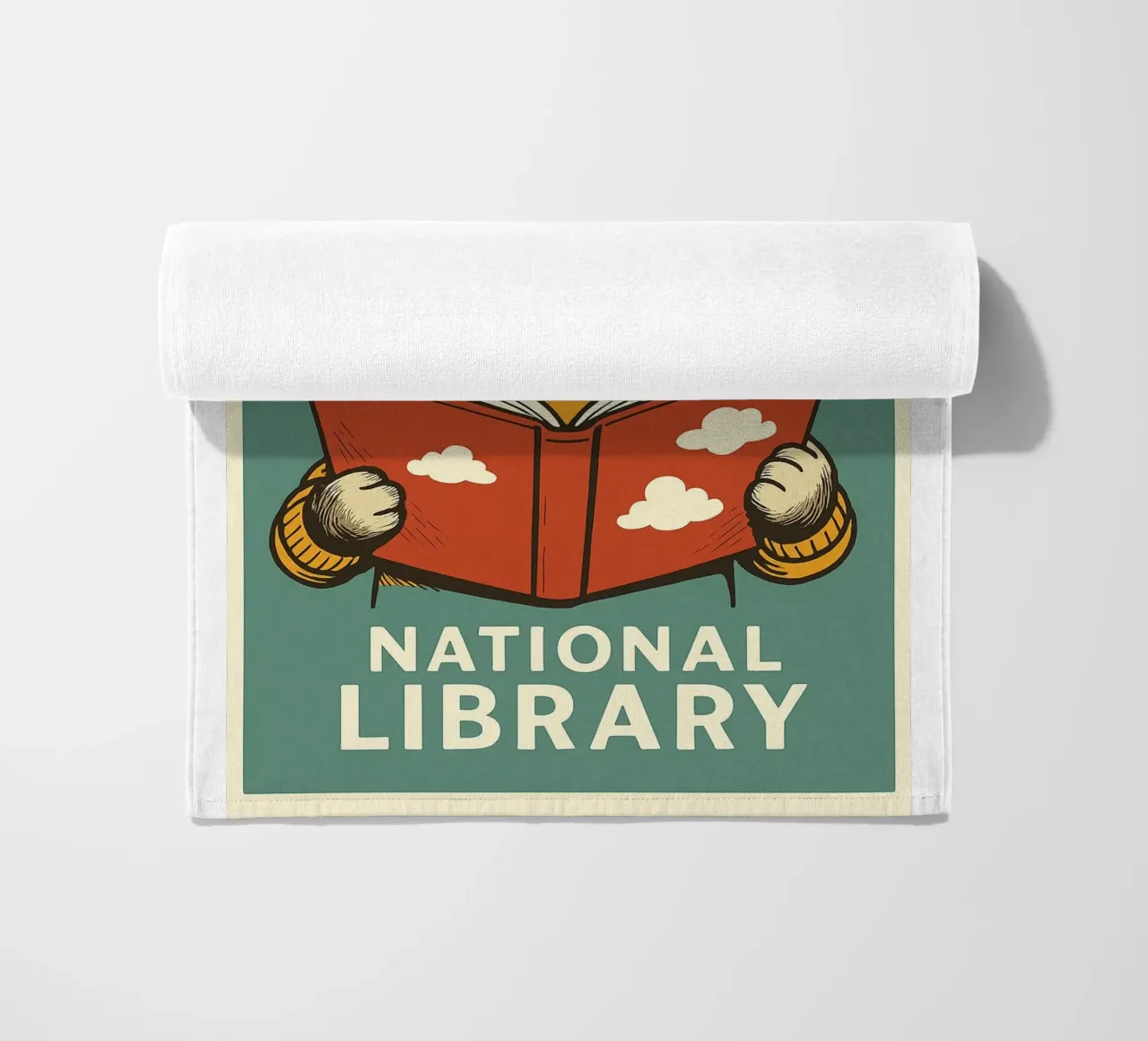 wake up and read Cat Funny beach towel by the gan gan